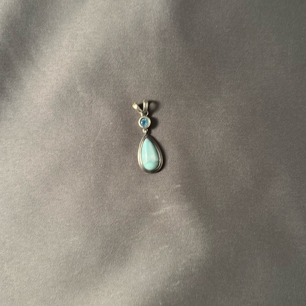 Elegant Larimar, Blue Topaz And Silver Labradorite Necklace